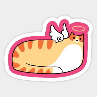 Chubby Angel Tabby Cat Sticker